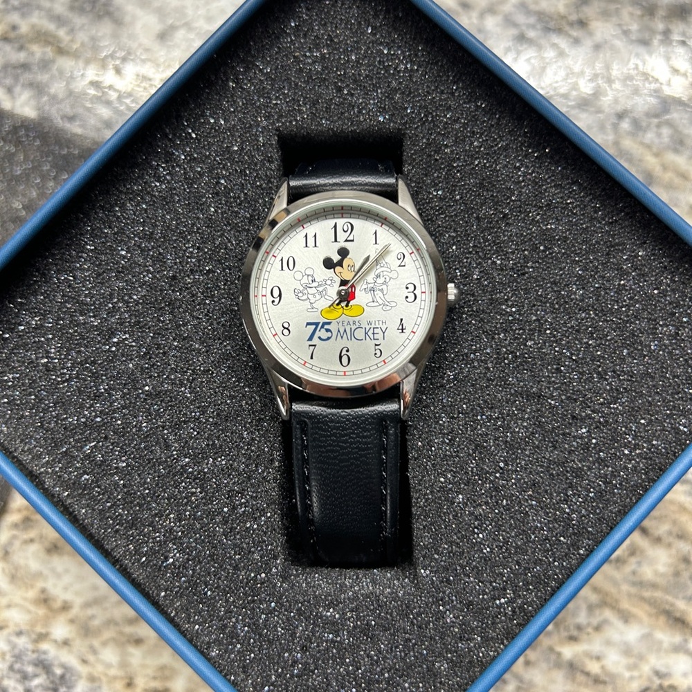 Avon Black and Silver Mickey Mouse Watch
